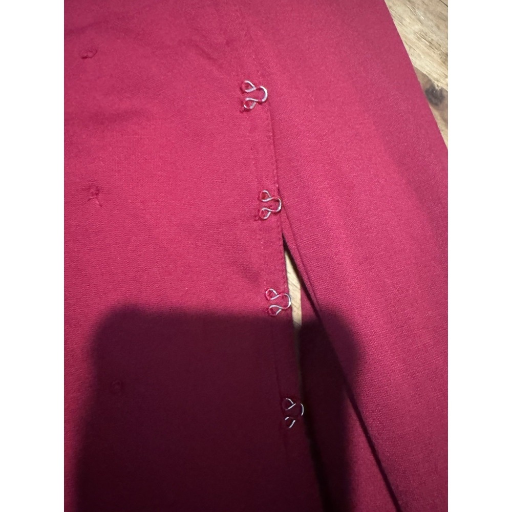 White House Black Market Military Style Blazer Sz 6 Long Sleeve Burgundy Stretch - Picture 8 of 14